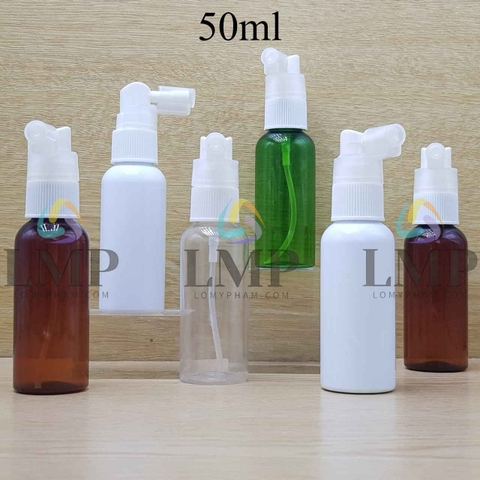 Chai vai tròn đầu xịt mũi 90 độ 50ml