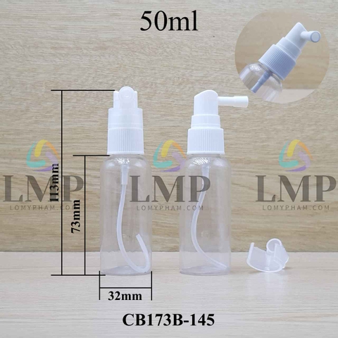 Chai vai tròn đầu xịt mũi 90 độ 50ml