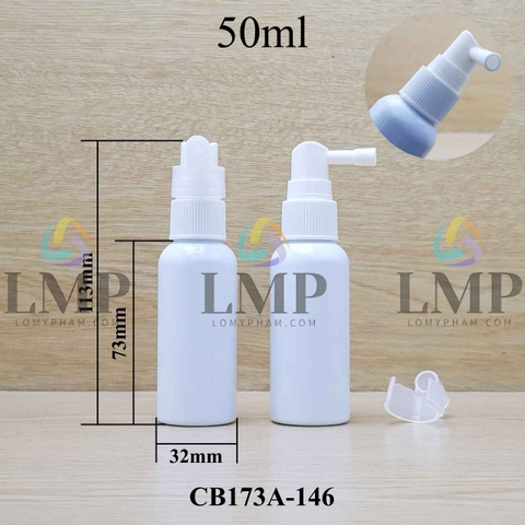 Chai vai tròn đầu xịt mũi 90 độ 50ml