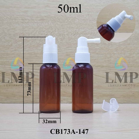 Chai vai tròn đầu xịt mũi 90 độ 50ml