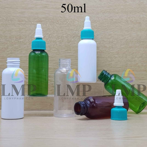 Chai vai tròn nắp nhọn sọc tattoo 50ml