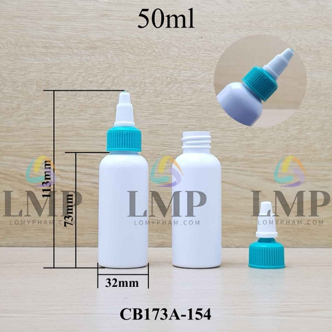 Chai vai tròn nắp nhọn sọc tattoo 50ml