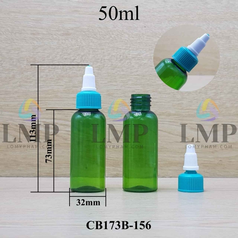 Chai vai tròn nắp nhọn sọc tattoo 50ml