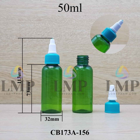 Chai vai tròn nắp nhọn sọc tattoo 50ml