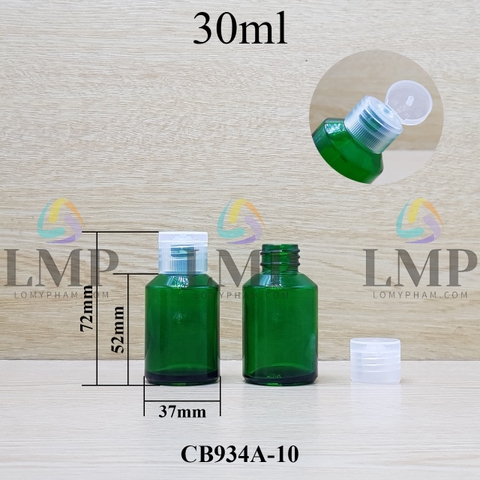 Chai thủy tinh vát nắp bật sọc 30ml