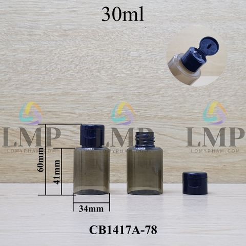 Chai PETG vai ngang nắp bật trơn bóng