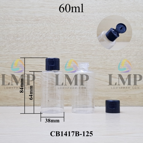 Chai PETG vai ngang nắp bật trơn bóng