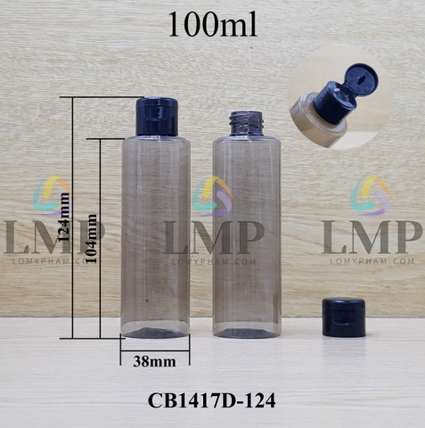 Chai PETG vai ngang nắp bật trơn bóng