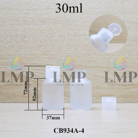 Chai thủy tinh vát nắp bật sọc 30ml