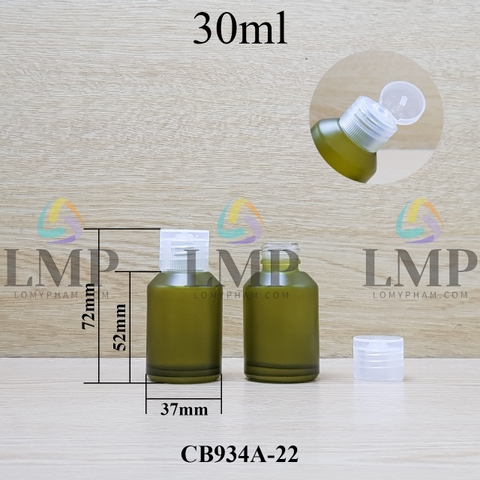 Chai thủy tinh vát nắp bật sọc 30ml