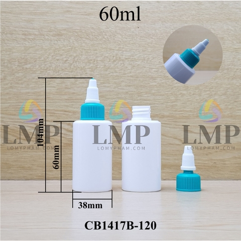 Chai PETG vai ngang nắp nhọn sọc tattoo