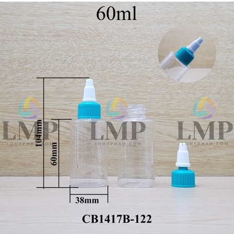 Chai PETG vai ngang nắp nhọn sọc tattoo