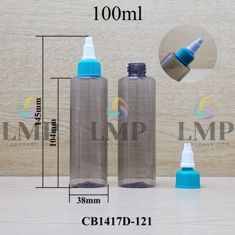 Chai PETG vai ngang nắp nhọn sọc tattoo