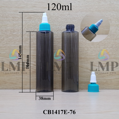 Chai PETG vai ngang nắp nhọn sọc tattoo