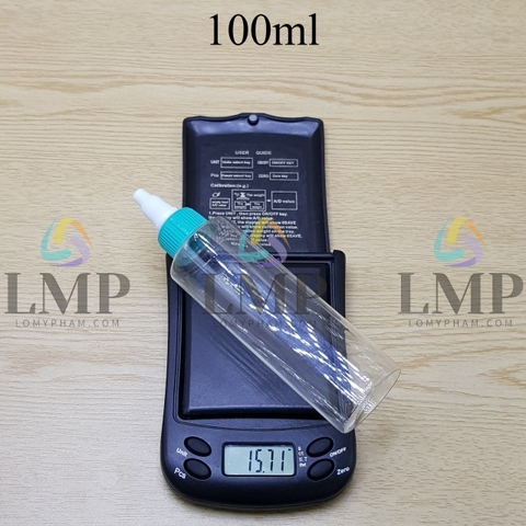 Chai PETG vai ngang nắp nhọn sọc tattoo