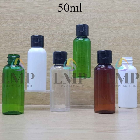 Chai vai tròn nắp bật trơn bóng 50ml