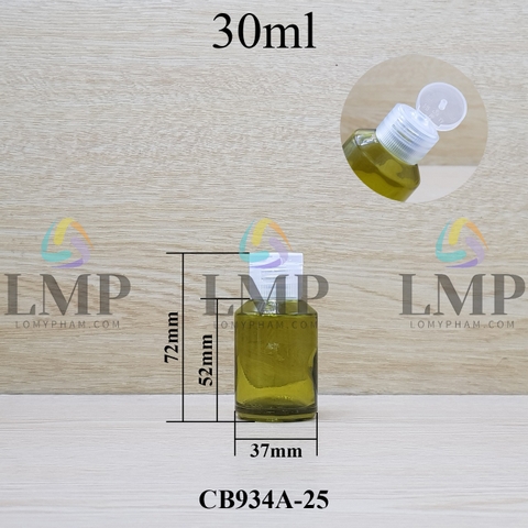 Chai thủy tinh vát nắp bật sọc 30ml