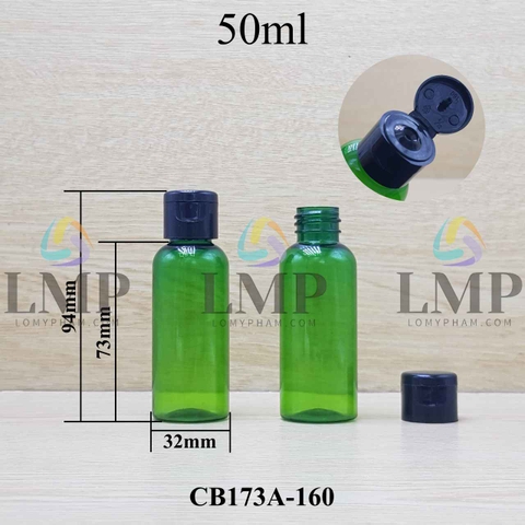 Chai vai tròn nắp bật trơn bóng 50ml