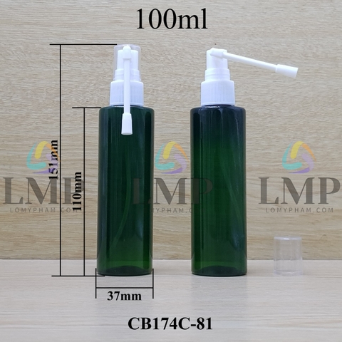 Chai PET vai ngang đầu xịt mũi 360 độ 100ml