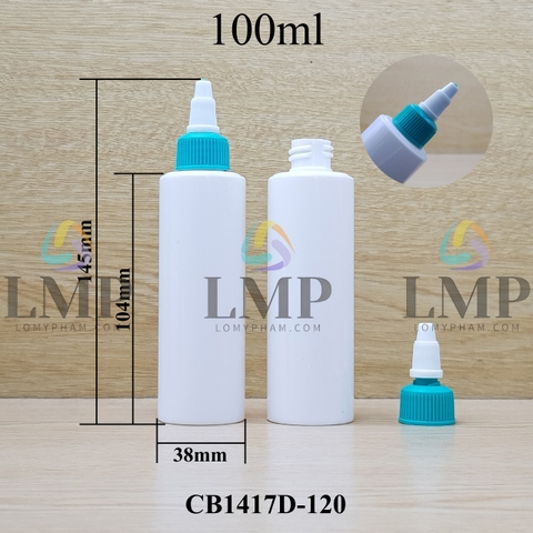 Chai PETG vai ngang nắp nhọn sọc tattoo