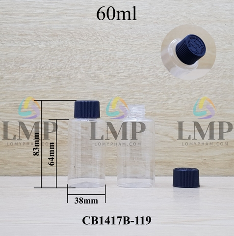 Chai PETG vai ngang nắp push down and turn sọc