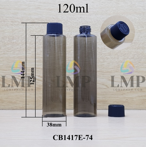 Chai PETG vai ngang nắp push down and turn sọc