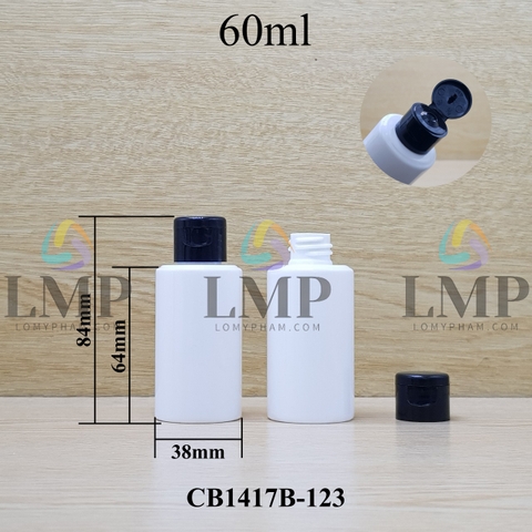 Chai PETG vai ngang nắp bật trơn bóng