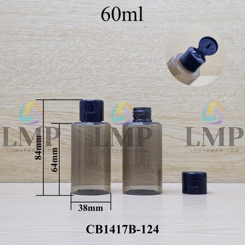 Chai PETG vai ngang nắp bật trơn bóng