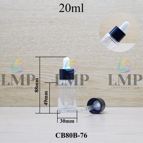 Chai thủy tinh nắp bóp khoen nhựa trơn