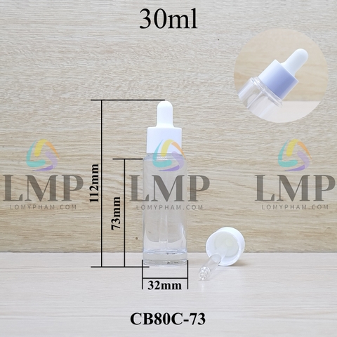 Chai thủy tinh nắp bóp khoen nhựa trơn