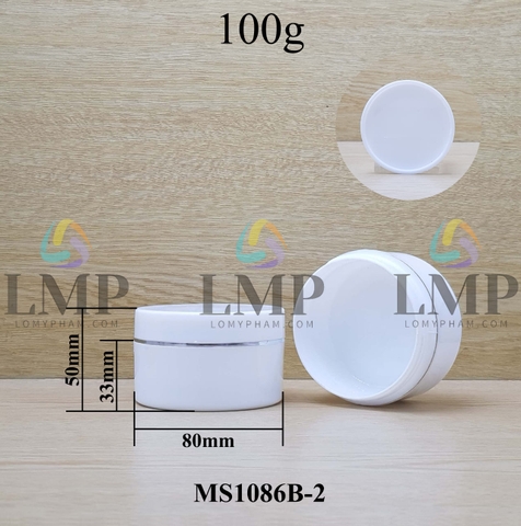 Hũ K100 viền vàng/bạc 100g