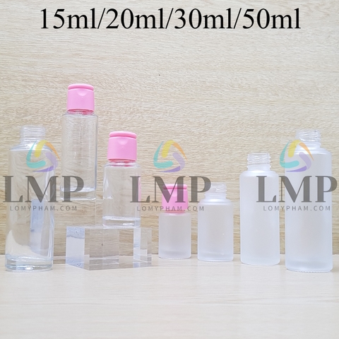 Chai thủy tinh nắp bật trơn mờ