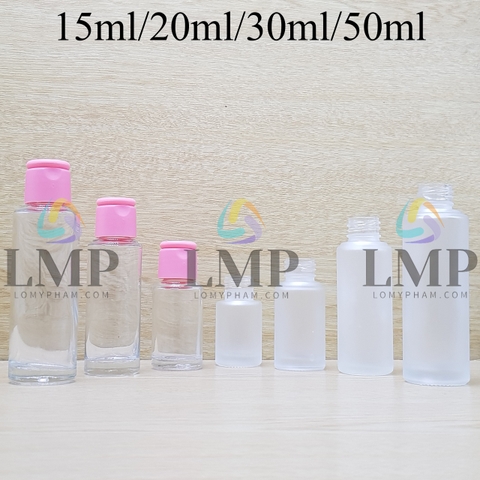 Chai thủy tinh nắp bật trơn mờ