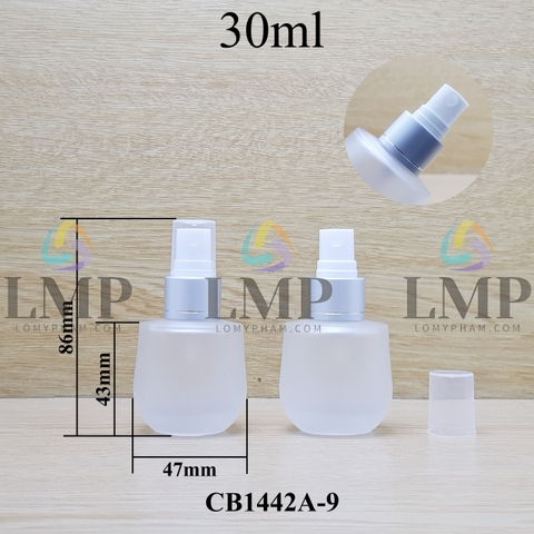 Chai thủy tinh bầu đầu phun sương xi 1 viền