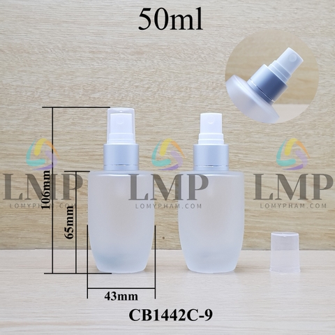 Chai thủy tinh bầu đầu phun sương xi 1 viền