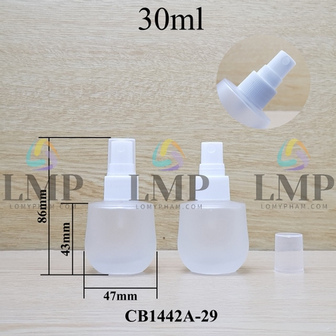Chai thủy tinh bầu đầu phun sương sọc