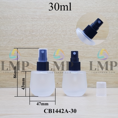 Chai thủy tinh bầu đầu phun sương sọc