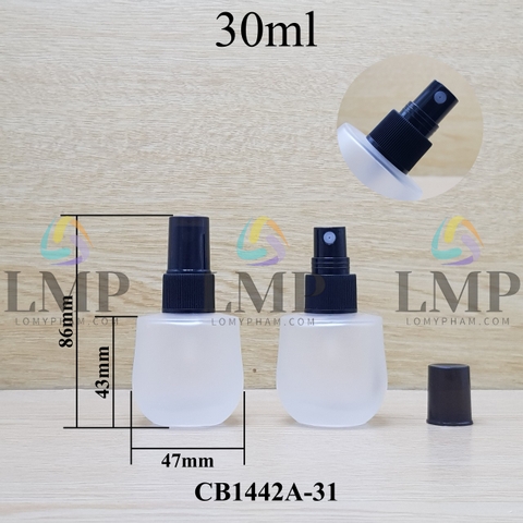 Chai thủy tinh bầu đầu phun sương sọc