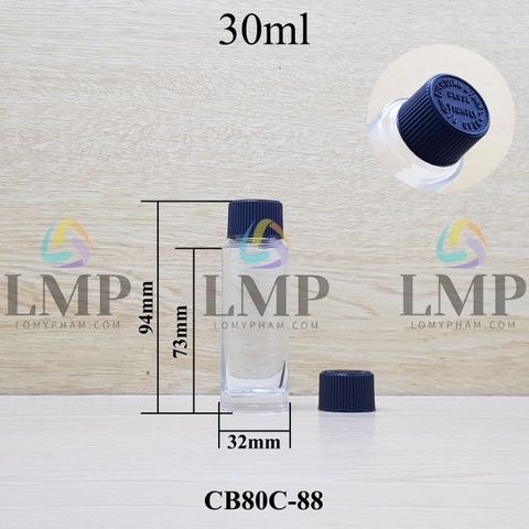 Chai thủy tinh nắp push down and turn sọc