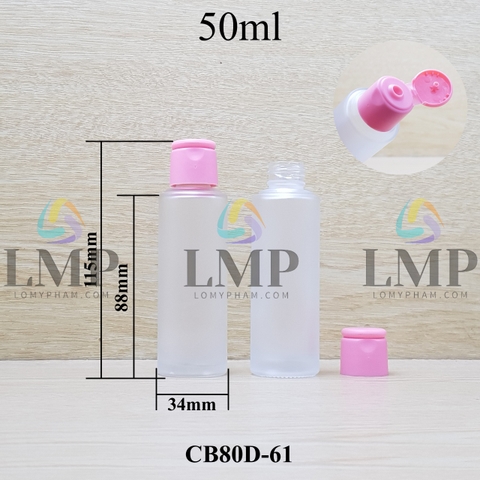 Chai thủy tinh nắp bật trơn mờ