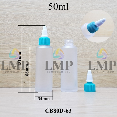 Chai thủy tinh nắp nhọn sọc tattoo