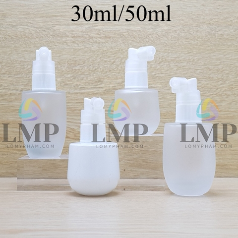 Chai thủy tinh bầu đầu xịt mũi 90 độ
