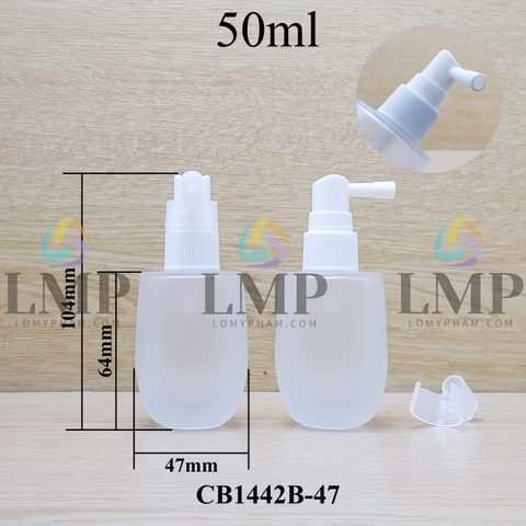 Chai thủy tinh bầu đầu xịt mũi 90 độ