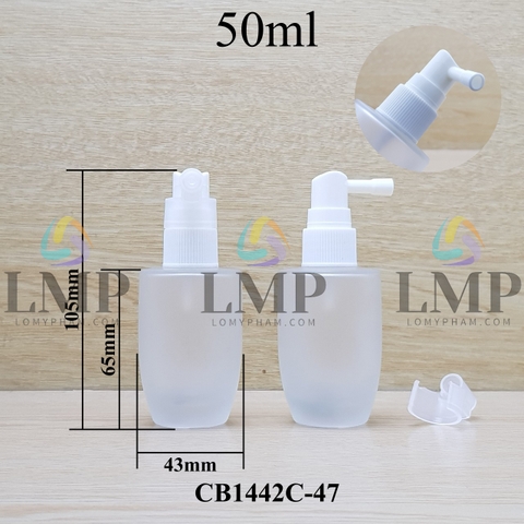 Chai thủy tinh bầu đầu xịt mũi 90 độ