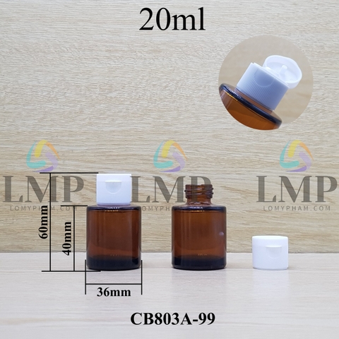 Chai thủy tinh nâu nắp bật sọc