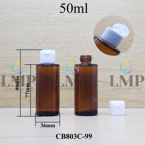 Chai thủy tinh nâu nắp bật sọc