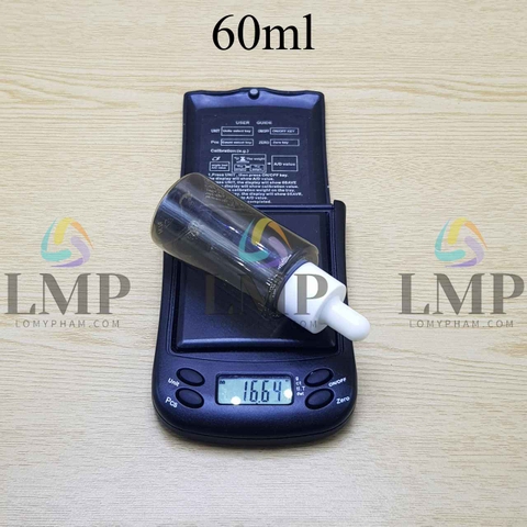 Chai PETG vai ngang nắp bóp khoen nhựa 60ml