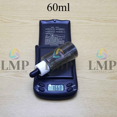 Chai PETG vai ngang nắp bóp khoen nhựa 60ml