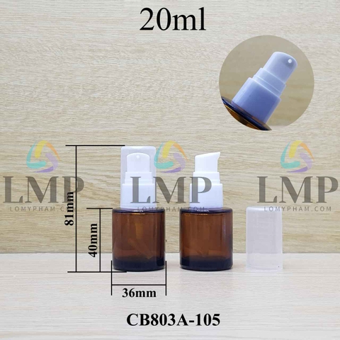 Chai thủy tinh nâu đầu giọt giọt 1 viền