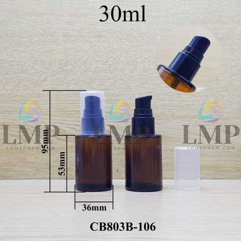 Chai thủy tinh nâu đầu giọt giọt 1 viền